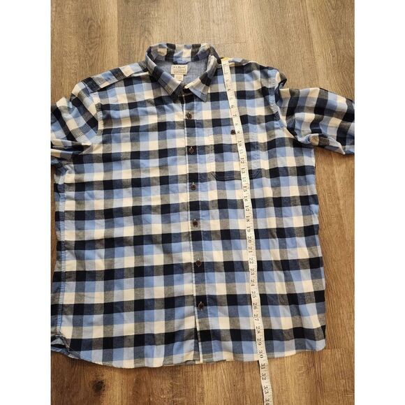 L.L. Bean mens XL performance plaid flannel shirt button up chest pocket LS - Picture 5 of 7